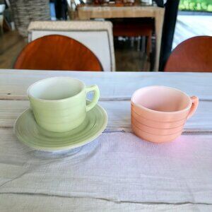 Vintage HAZEL ATLAS Monderntone (Small) Hostess Child Tea Set